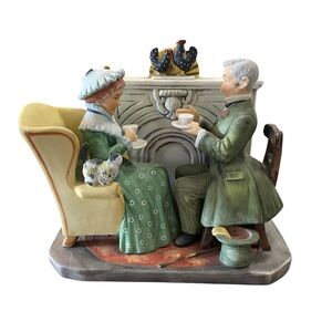 Gorham Norman Rockwell's "Vintage Times" Old Couple Having Tea figurine
